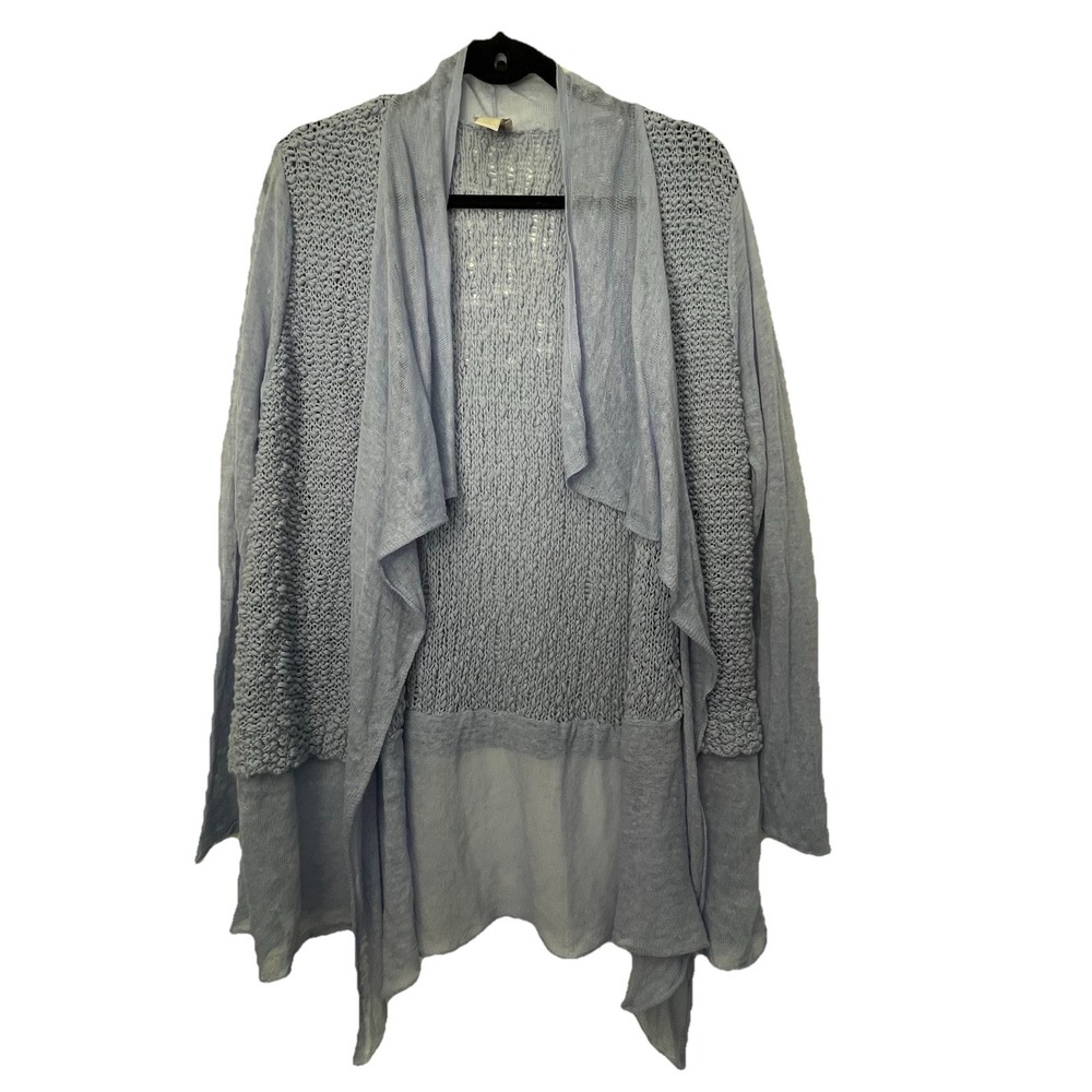 CHICO'S Cardigan Sweater Womens Lavender Open Front Duster Size 2 Large‎